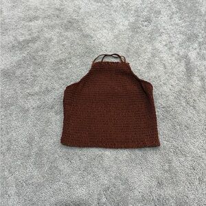 a new day rust knit halter top